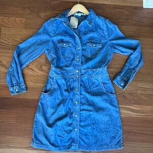 Boden Denim dress w/ snap front, sz 8